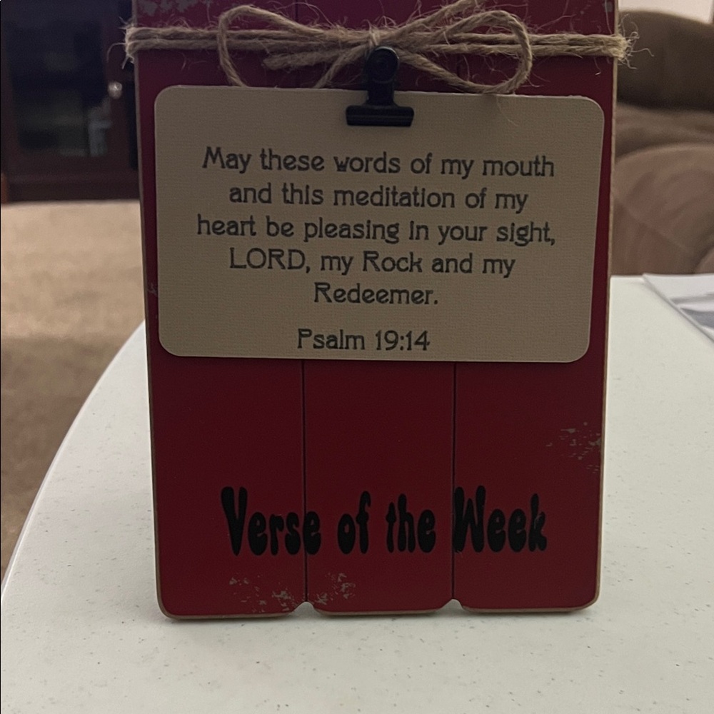 Hand Crafted Red Inspirational Plaque
